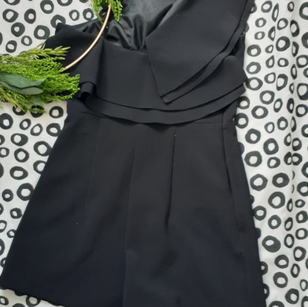 Top Shop One Shoulder Ruffled Romper - Picture 3 of 6